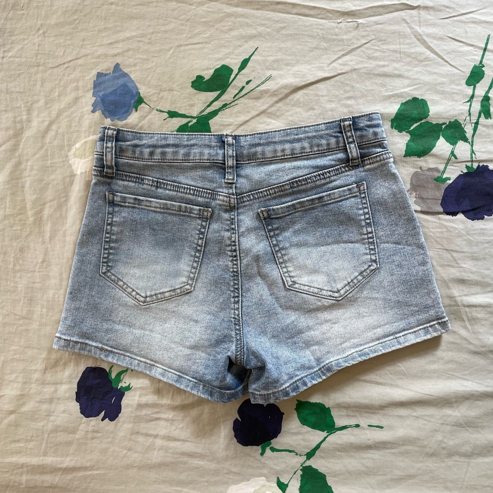 Denim Crochet Patchwork Girl's Shorts - Picture 3 of 4